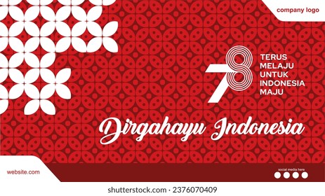 78º aniversario del Día de la Independencia de Indonesia antecedentes de batik rojo. Dirgahayu 78 tahun Indonesia de fondo. Adecuado para el fondo de la oficina