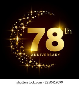 78th Anniversary Logo Design Concept for Birthday Celebration Event. Logo Vector Template