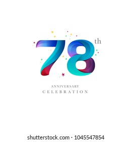 78th Anniversary Logo Design, Number or Digit 78 Icon Vector Template.