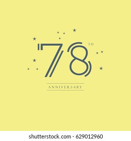 78th Anniversary logo design template vector