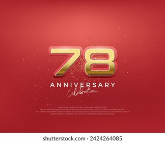 78th anniversary in luxurious gold color. glitter vector premium. Premium vector for poster, banner, celebration greeting.