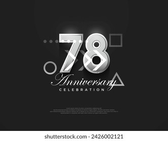 78th anniversary number, modern elegant and simple. Premium vector background for greeting and celebration.