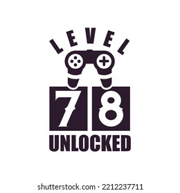 78th Birthday for Gaming lovers Level 78 Unlocked