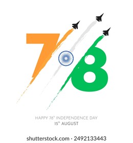 78th Independence Day India Minimal Design