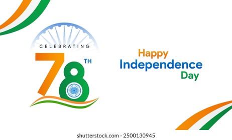 78º diseño de Vector del Día de la Independencia de India. Celebrando el 78° Día de la Independencia de la India.