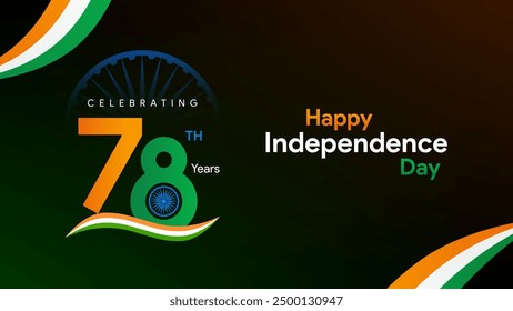 78th Independence Day India vector design. Celebrating india's 78th Independence day landscape Design.