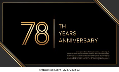 78th year anniversary design template. vector template illustration