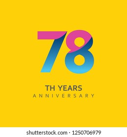 78th Year Anniversary Vector Template Design Illustration.