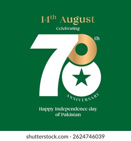 78th year of Pakistan's Independence Day, 14 August vector illustration.
