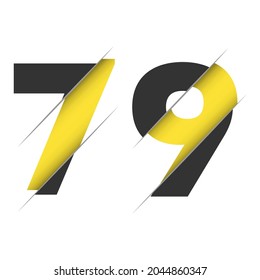 79 7 9 Number Logo Design with a Creative Cut and Black Circle Background. Creative logo design.
