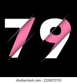 79 7 9 Number Logo Design with a Creative Cut and Black Circle Background. Creative logo design.