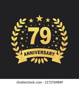 79 Anniversary Celebration Design Luxurious Golden Stock Vector ...