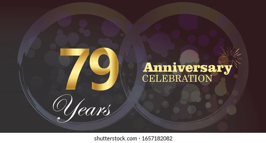 79 anniversary logo vector template. Design for banner, greeting cards or print