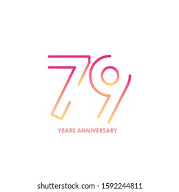 79 anniversary logotype with gradient colors for celebration purpose and special moment