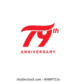 79 anniversary wave logo red