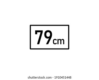 79 centímetros ilustración vectorial de icono, 79 cm de tamaño