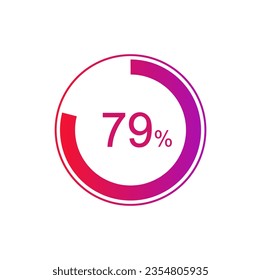 79% circle diagrams Infographics vector, 79 Percentage diagrams, pie chart for Your documents, reports.