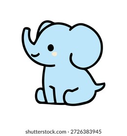 79. Ilustración vectorial linda del elefante de la historieta
