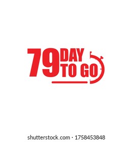 79 days to go label,sign,button. Vector stock illustration