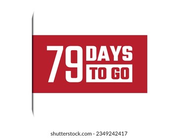 79 días para ir la ilustración del banner del vector rojo aislado en fondo blanco