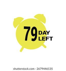 Quedan 79 días Icono Ilustración vectorial Número de cuenta regresiva Anuncio Plantillas Tiempo