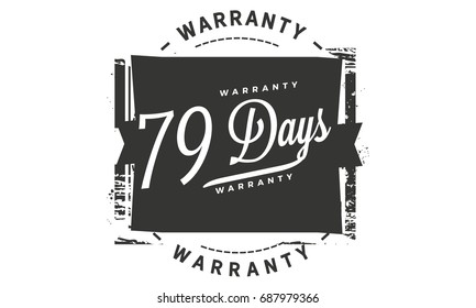 79 days warranty icon vintage rubber stamp guarantee