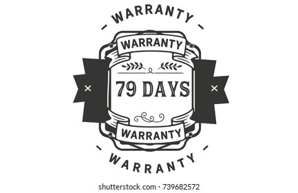 79 days warranty icon vintage rubber stamp guarantee