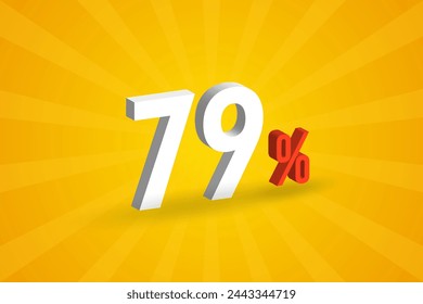79% discount 3D text for sells and promotion.