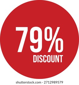 79% de descuento Icono de Vector rojo con texto blanco