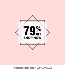 79 discount, Sales Vector badges for Labels, , Stickers, Banners, Tags, Web Stickers, New offer. Discount origami sign banner 