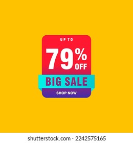 79 discount, Sales Vector badges for Labels, , Stickers, Banners, Tags, Web Stickers, New offer. Discount origami sign banner 