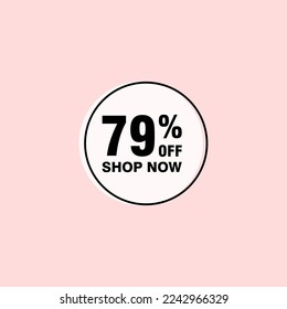 79 discount, Sales Vector badges for Labels, , Stickers, Banners, Tags, Web Stickers, New offer. Discount origami sign banner 