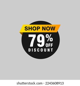 79 discount, Sales Vector badges for Labels, , Stickers, Banners, Tags, Web Stickers, New offer. Discount origami sign banner 