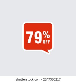 79 discount, Sales Vector badges for Labels, , Stickers, Banners, Tags, Web Stickers, New offer. Discount origami sign banner 