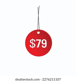 $79 Dollar price icon. 79 USD Price Tag.