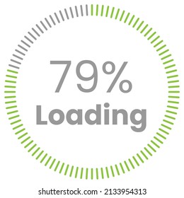 79% Loading. 79% circle diagrams Infographics vector, 79 Percentage ready to use for web design ux-ui