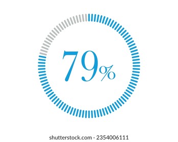 79% Loading. 79% circle diagrams Infographics vector, Percentage ready to use for web design.