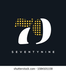 79 number logo check design digit vector template