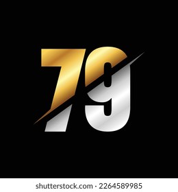 79 Nummer Luxury Logo Design Vorlage Inspiration, Vektorgrafik.