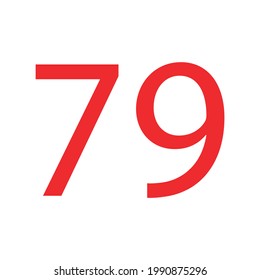 79 NUMBER SIMPLE CLIP ART VECTOR