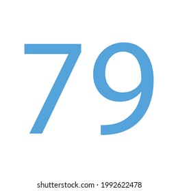 79 NUMBER SIMPLE CLIP ART VECTOR