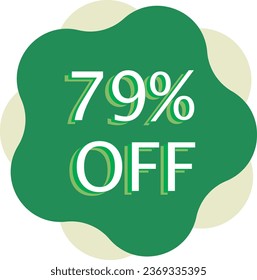 79 % Rabatt auf die Ankündigung von Green Vector und Illustration im Marketing auf weißem Hintergrund