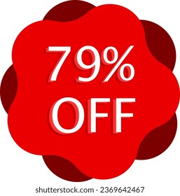 79% Off Discount Red Vector and Illustration Marketing Announcement in White Background
