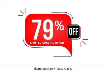 79% off limited offer. White and red banner with clearance details