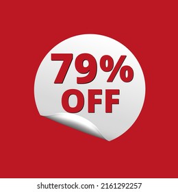 79% off with red background and white sticker at amazing discount sale