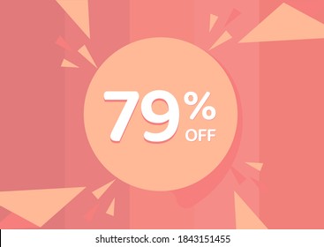 79% OFF Sale Discount Banner, Discount offer, 79% Discount Banner on pinkish background