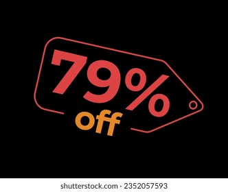 79 %off. Sale and discount labels. Discount price icon. %Off. percent sales. Vector Illustration. Image for sale, image for promotion. Limited Special offert