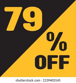 Up To 79% Off Special Offer sale sticker black and gold, vector illustration