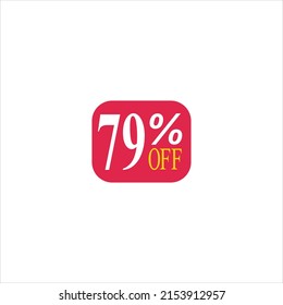 79 offer tag discount vector icon stamp on a white background
