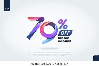 79 Percent Off Banner Vector with Modern 3D Gradient Typography for Sale Promotion